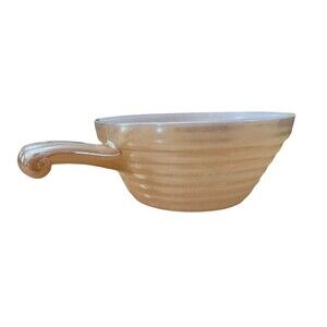 Fire King Peach Lusterware Soup‎ Bowls with Handle